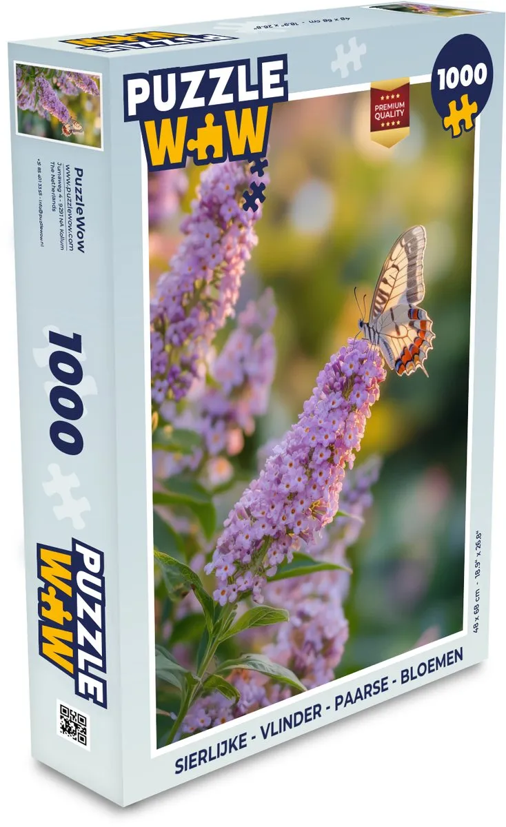 PuzzleWow Vlinder Bloemen Legpuzzel 1000 Stuks