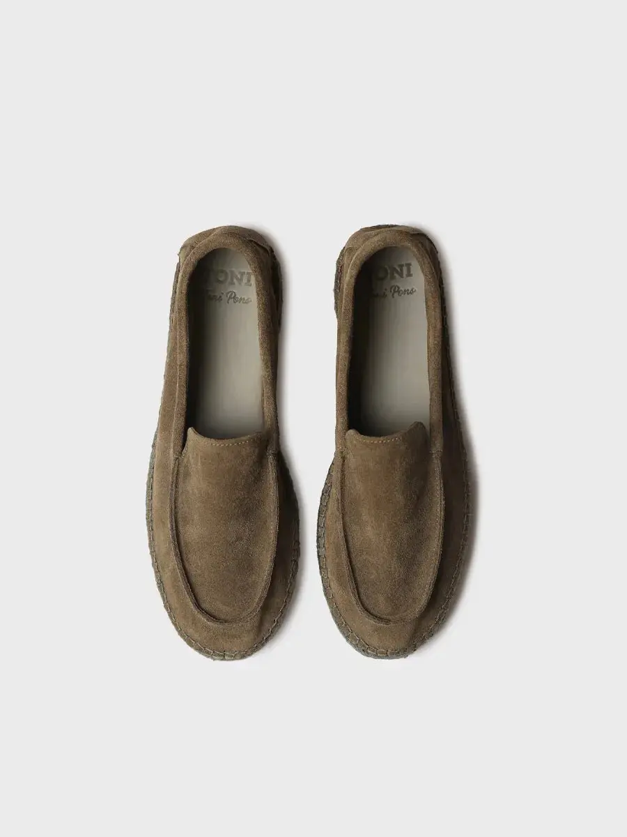 Gesloten espadrilles voor heren van suède met jute zool