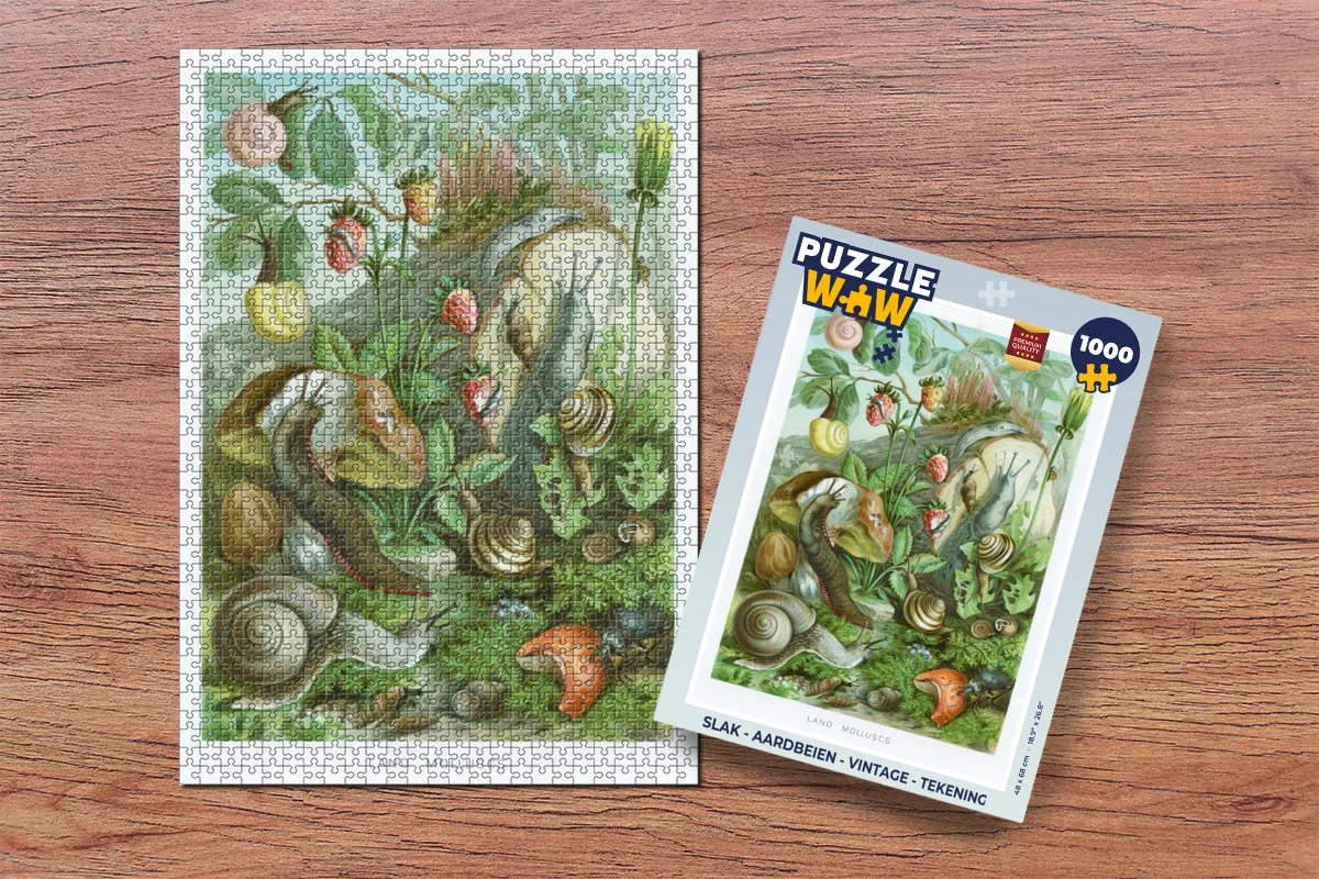 PuzzleWow Slak Aardbeien Vintage Legpuzzel 1000 Stuks - Multicolor