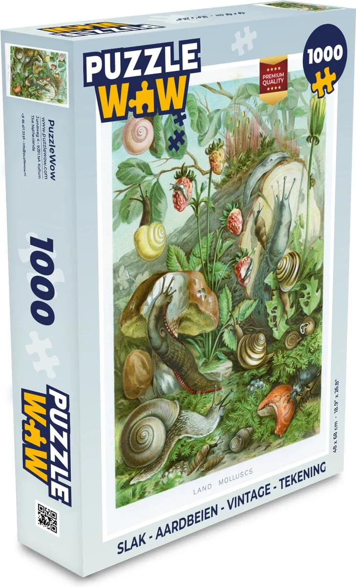 PuzzleWow Slak Aardbeien Vintage Legpuzzel 1000 Stuks