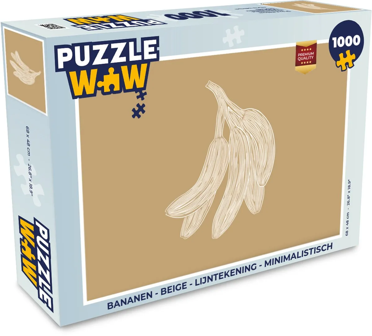 PuzzleWow Puzzel Bananen 1000 Stuks - Minimalistisch