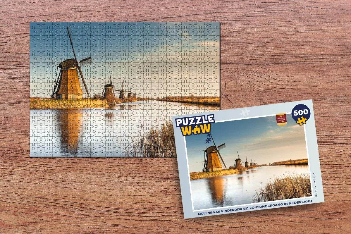 PuzzleWow Holland Landschap Legpuzzel 500 Stuks - Multicolor