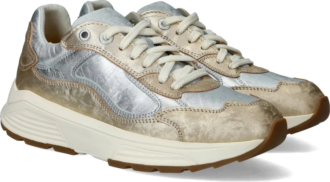 Xsensible Milau Dames Veterschoenen Metallic Goud - Maat 41
