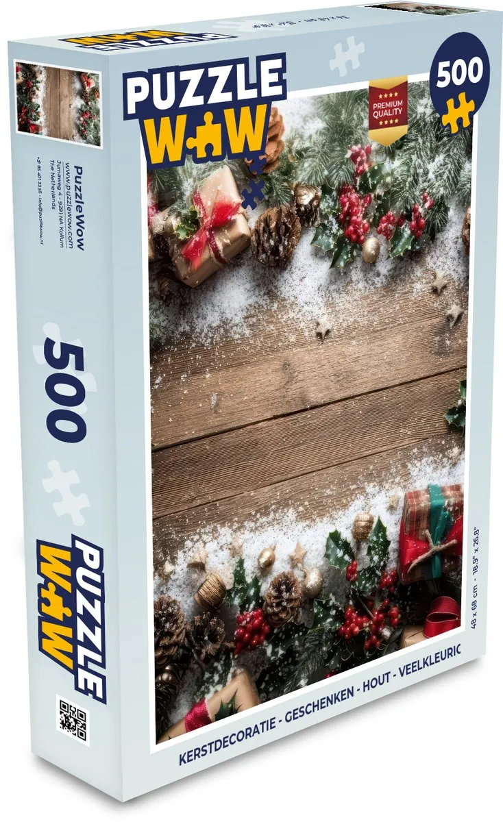 PuzzleWow Kerstpuzzel 1000 Stuks - Houten Veelkleurig