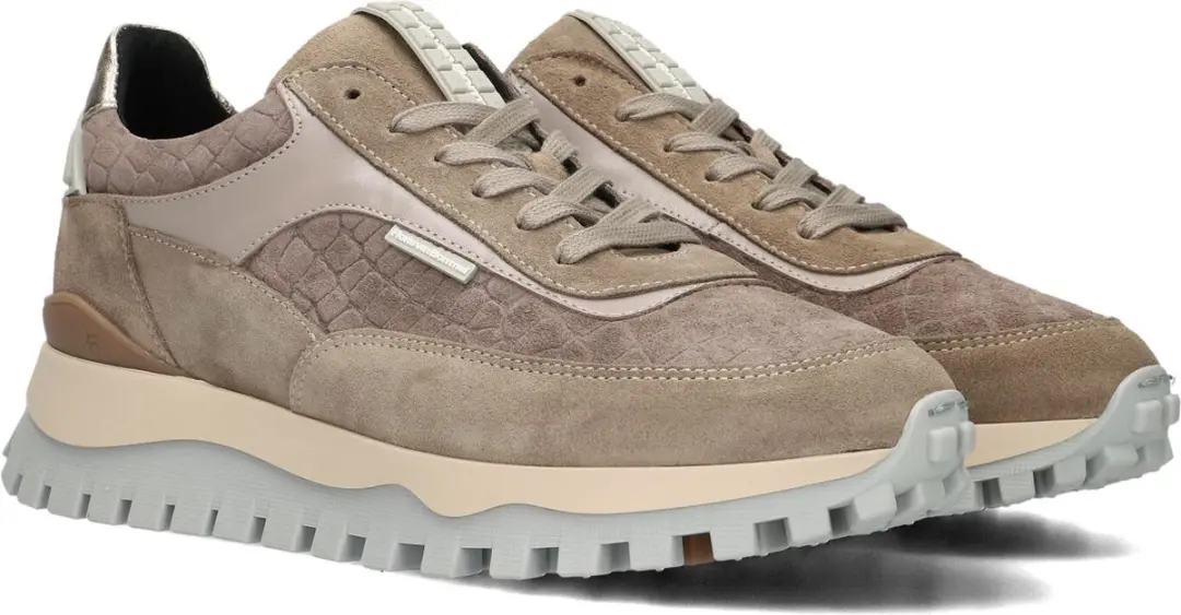 Floris van Bommel Dames Sneakers Grommi 01.00 - Taupe - Maat 37