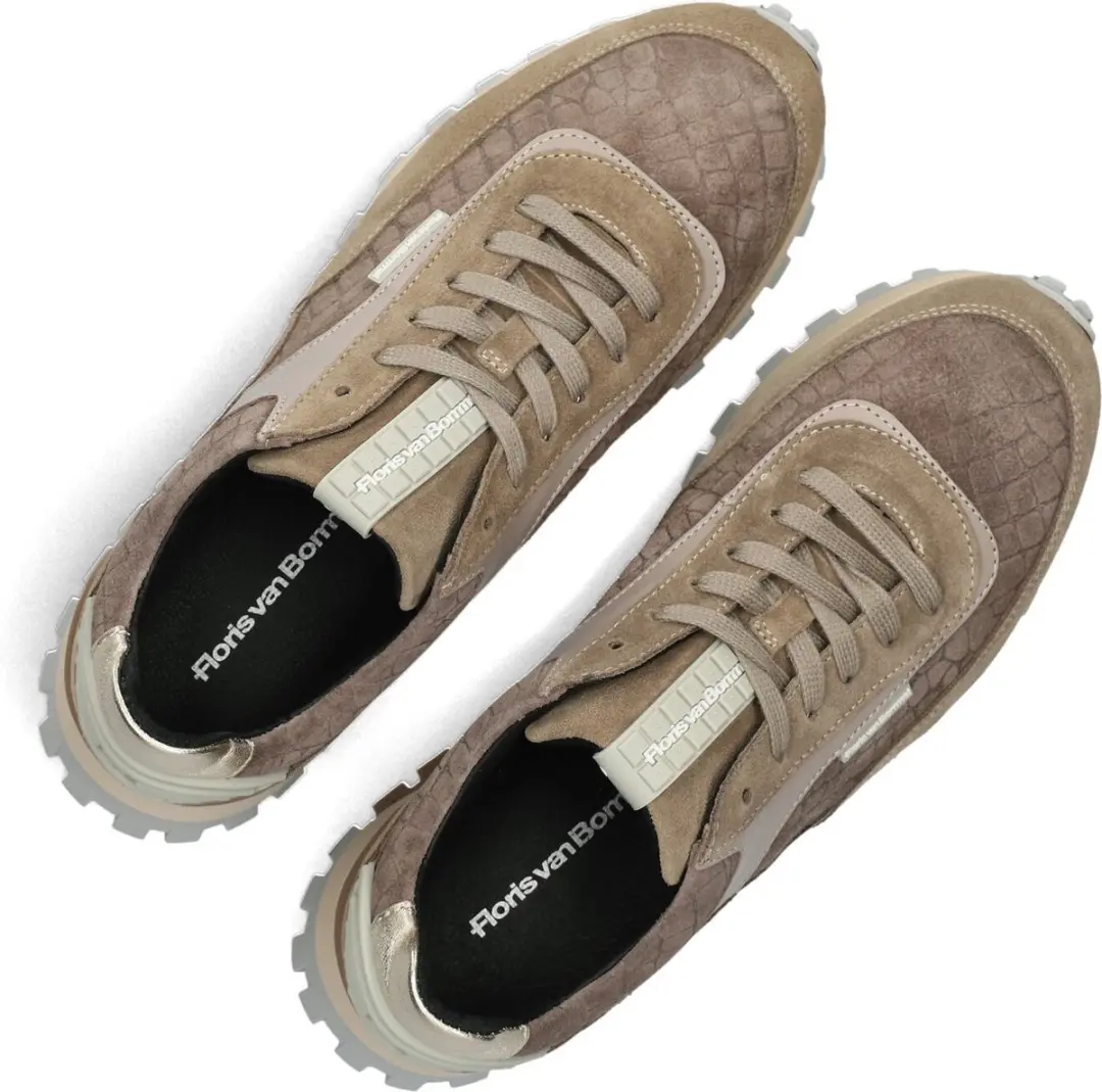 Floris van Bommel Dames Sneakers Grommi 01.00 - Taupe - Maat 37