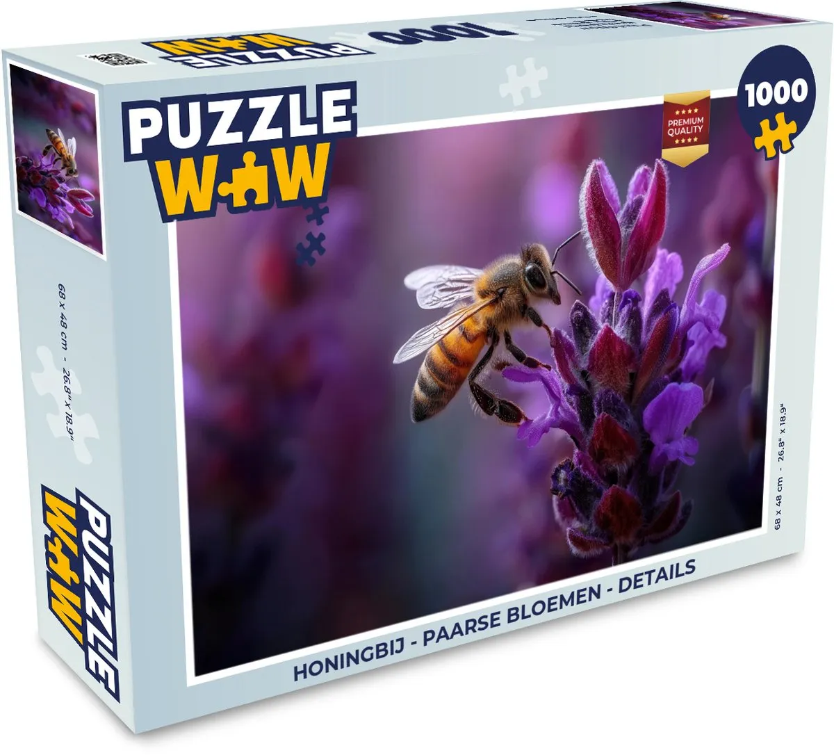 PuzzleWow Honingbij Paarse Bloemen Legpuzzel 1000 Stuks - MPN 8721414217731