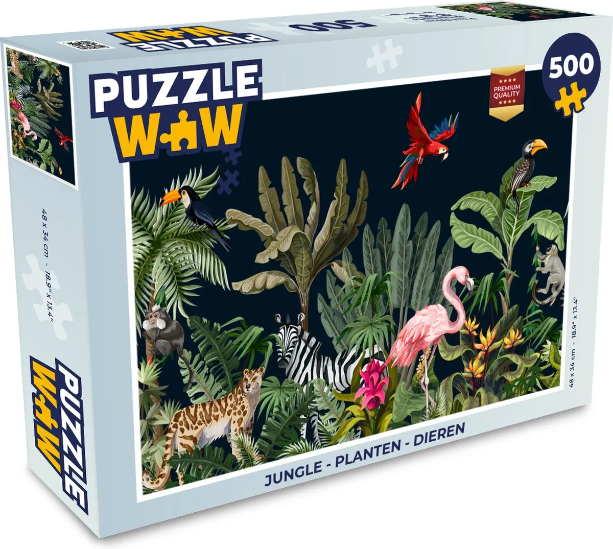 PuzzleWow Jungle Dieren & Planten Legpuzzel 500 Stuks
