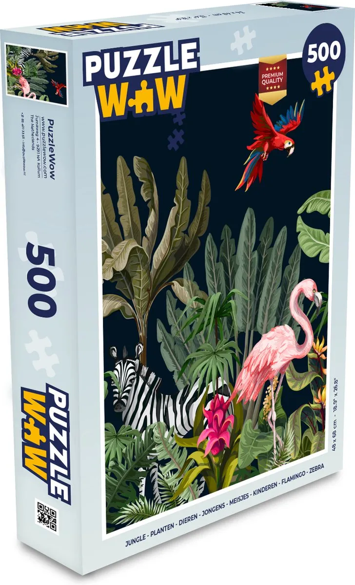 PuzzleWow Jungle Dieren & Planten Legpuzzel 500 Stuks - Multicolor