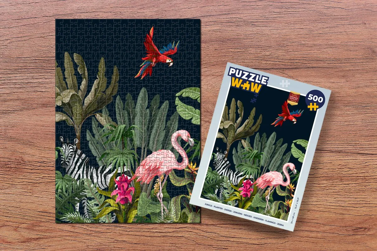 PuzzleWow Jungle Dieren & Planten Legpuzzel 500 Stuks - Multicolor