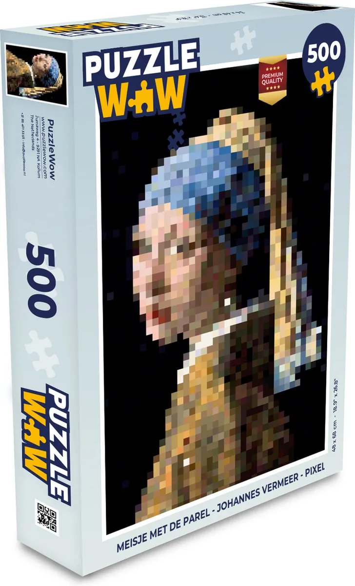 PuzzleWow Meisje Met De Parel Johannes Vermeer Legpuzzel 500 Stuks
