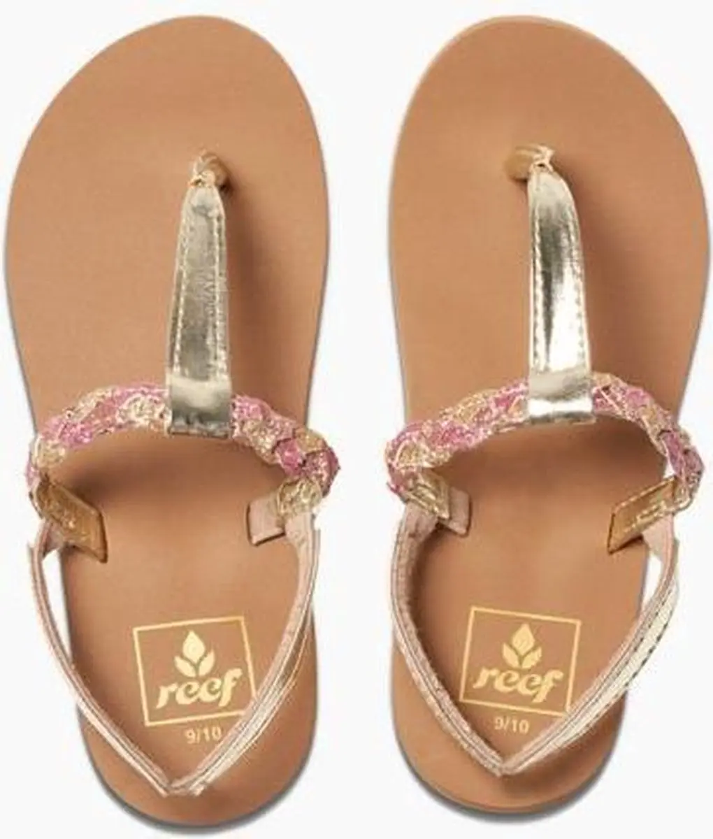 REEF SLIPPERS LITTLE TWISTED T MET METALLIC