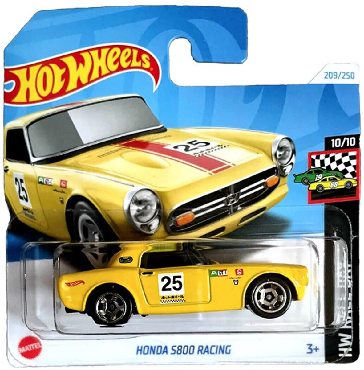 Hot Wheels Honda S800 Racing 25 Geel 1:64