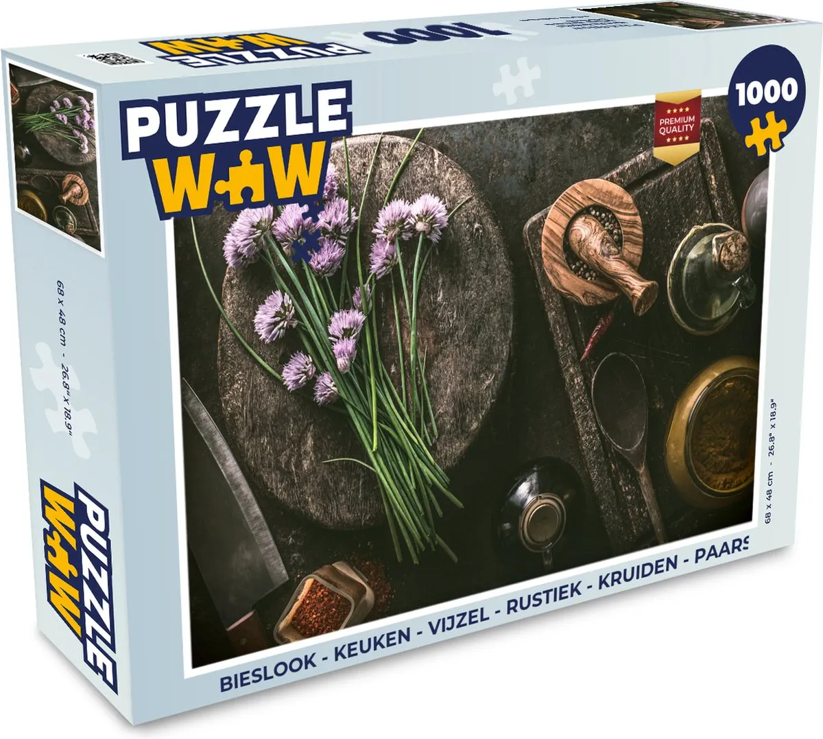 PuzzleWow Bieslook Kruiden Vijzel Legpuzzel 1000 Stuks - Multicolor
