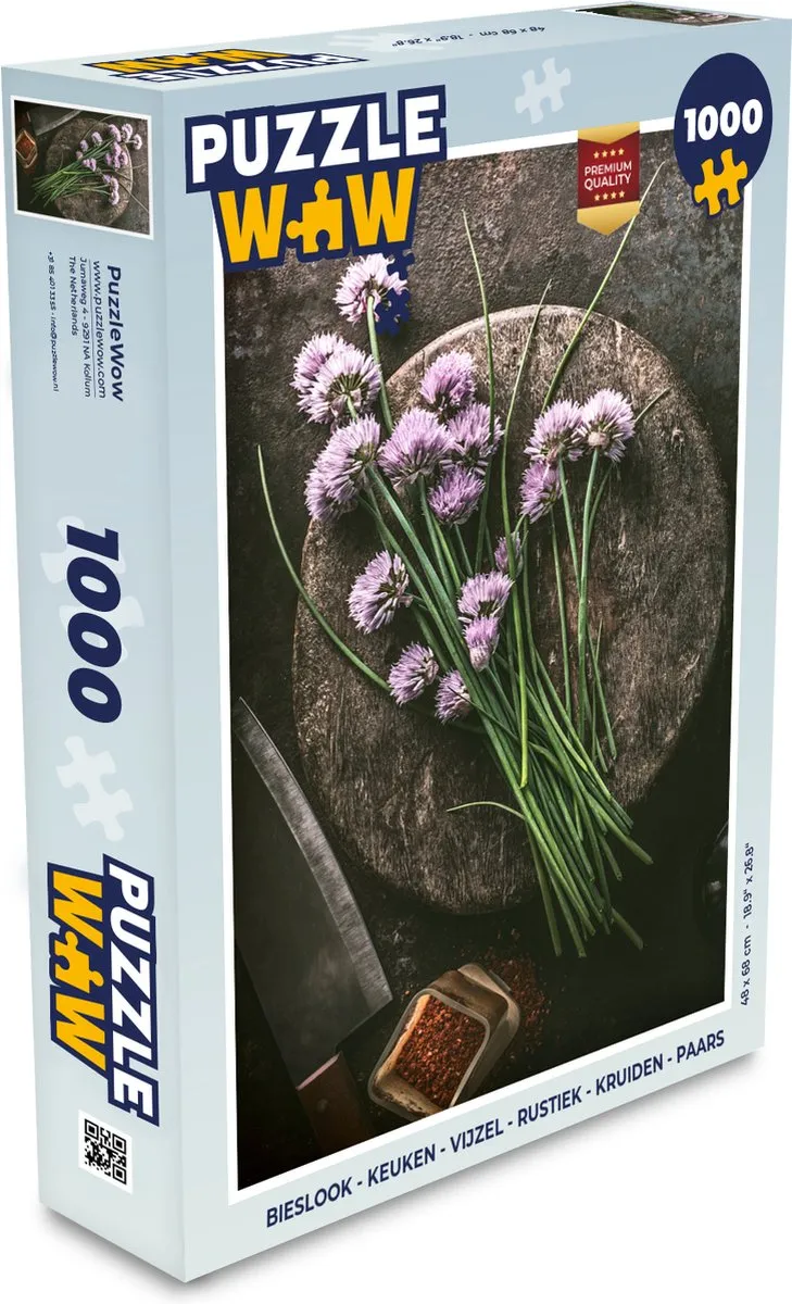 PuzzleWow Bieslook Kruiden Vijzel Legpuzzel 1000 Stuks