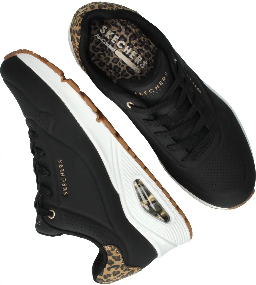 Skechers UNO-Jungle Nite Dames Sneakers 101202 - Zwart/Multi - afbeelding 6 van 6