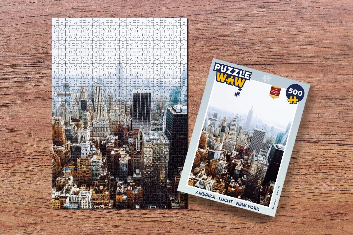 PuzzleWow Amerika Legpuzzel 500 Stuks - New York Lucht - Multicolor