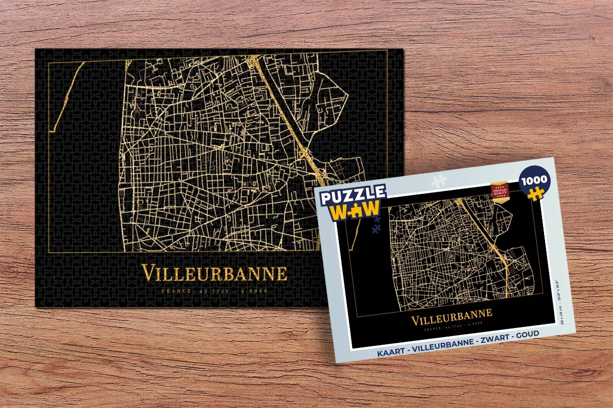 PuzzleWow Villeurbanne Legpuzzel 1000 Stuks - Multicolor