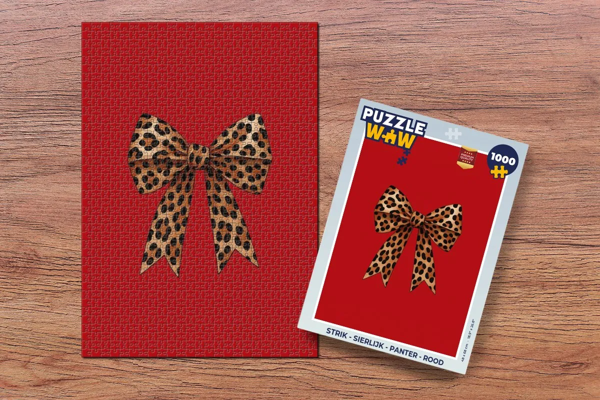 PuzzleWow Strik Panter Legpuzzel 1000 Stuks - Rood