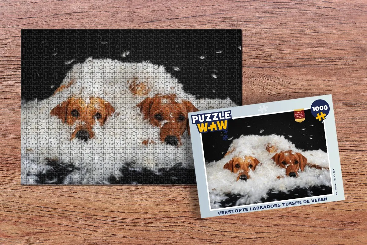 PuzzleWow Verstopte Labradors Legpuzzel 1000 Stuks - Multicolor