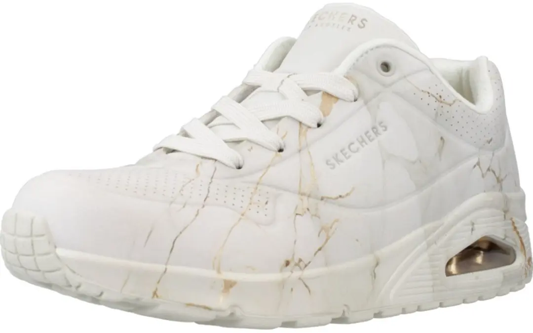 Skechers Uno Marbel Marvel Dames Sneakers - Wit - afbeelding 3 van 6