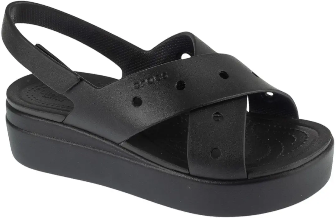 Crocs Brooklyn 4U Cross Strap Sandal W, Vrouwen, Zwart, Sandalen, maat: 37/38