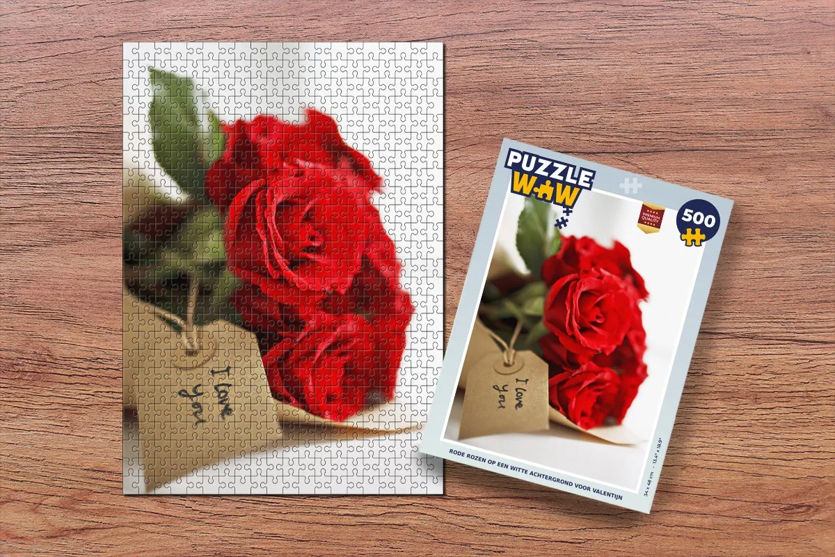 PuzzleWow Valentijn Puzzel Rode Rozen 500 Stuks - Multicolor