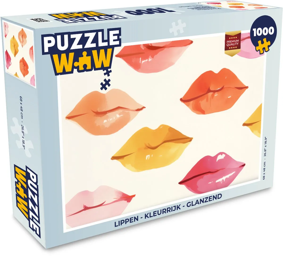 PuzzleWow Lippen Glanzend Legpuzzel 1000 Stuks