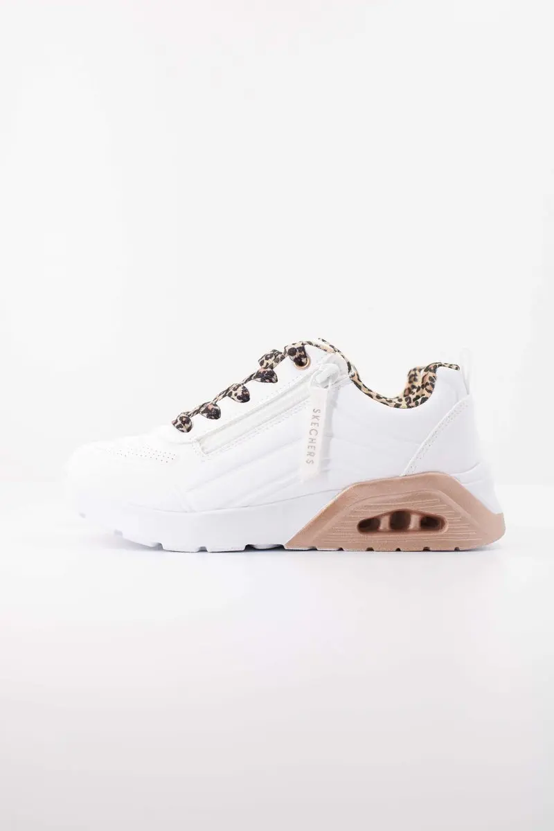 Skechers Meisjes UNO Lite 2.0 Leopard Stride Sneakers White