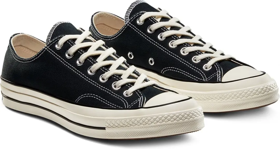 Converse Chuck 70 Classic Low Top Sneakers - Zwart/Wit - afbeelding 6 van 6