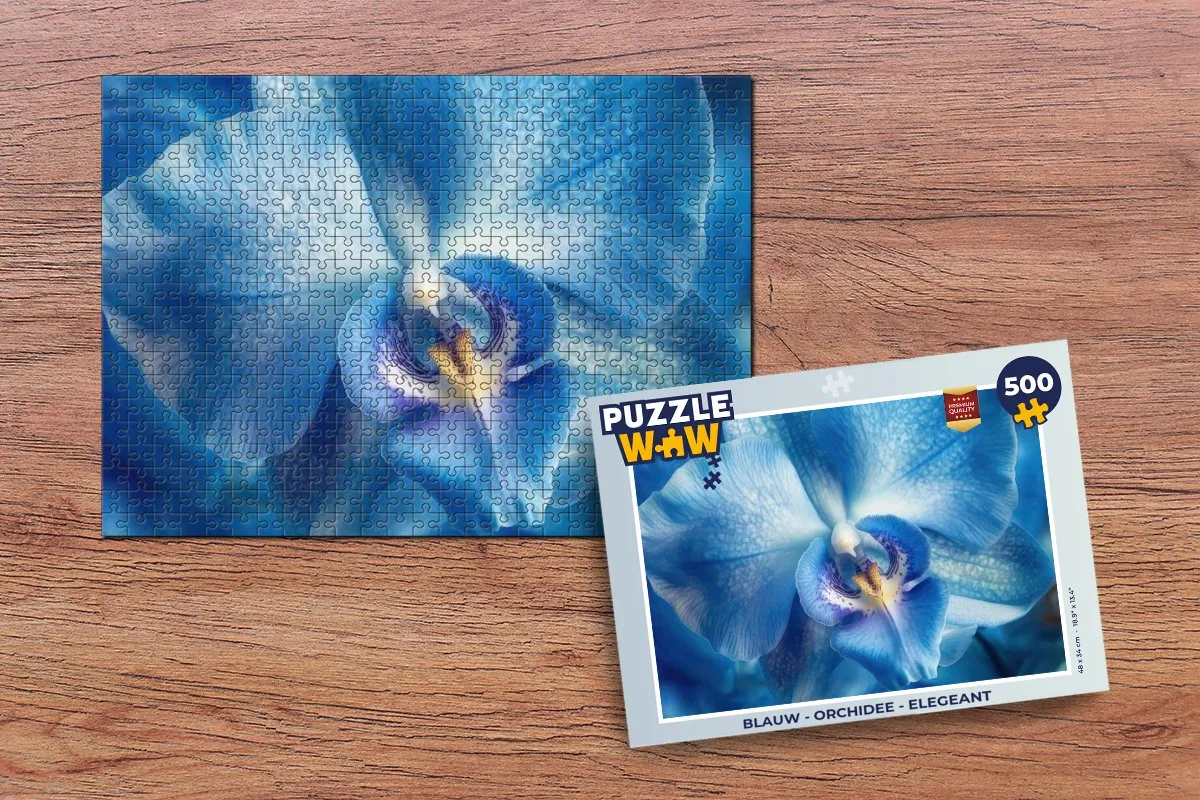 PuzzleWow Orchidee Legpuzzel 500 Stuks - Blauw
