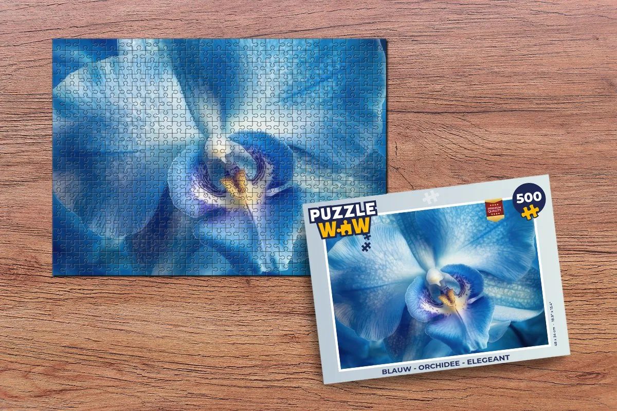 PuzzleWow Orchidee Legpuzzel 500 Stuks - Blauw