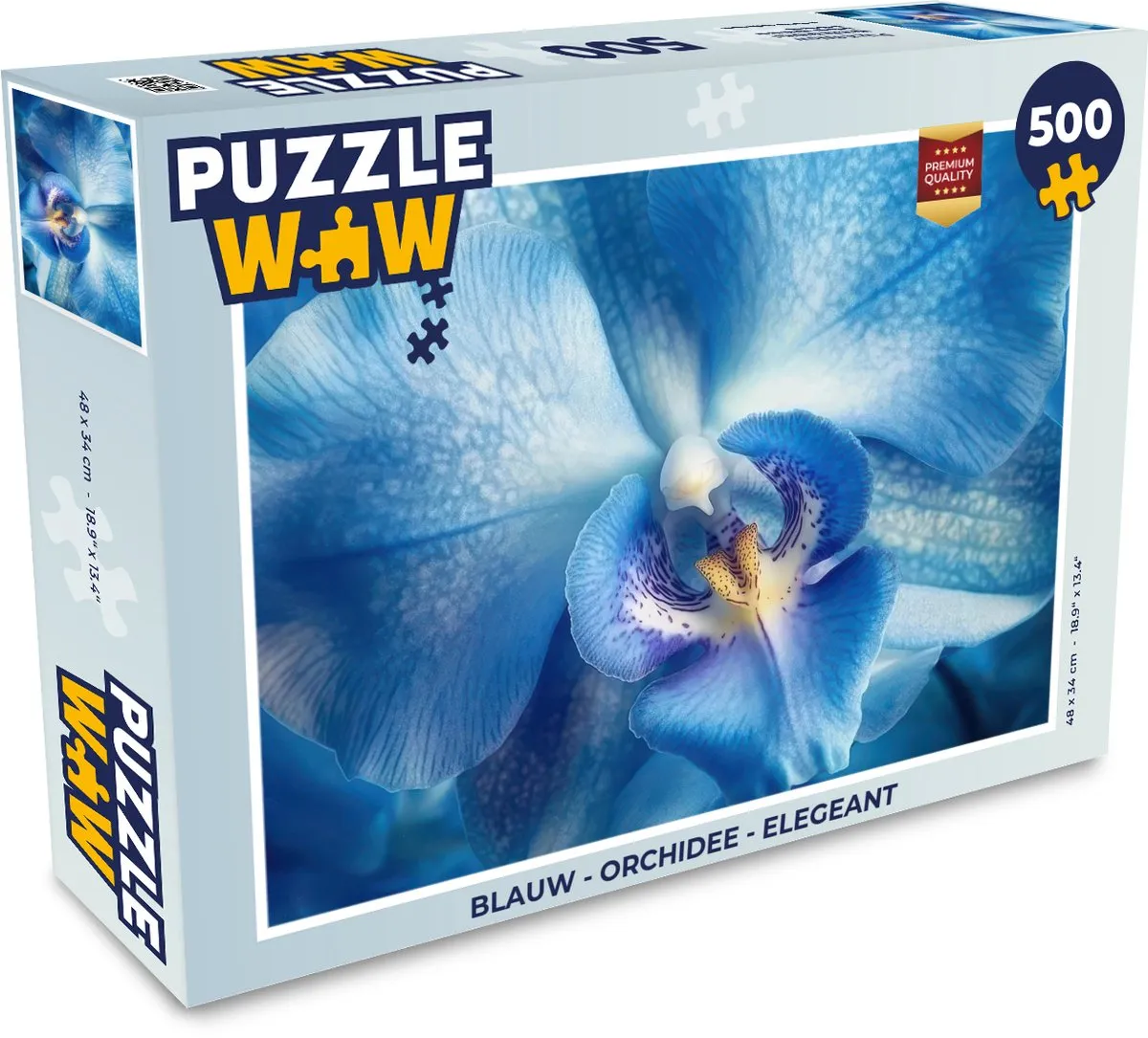 PuzzleWow Orchidee Legpuzzel 500 Stuks - Blauw