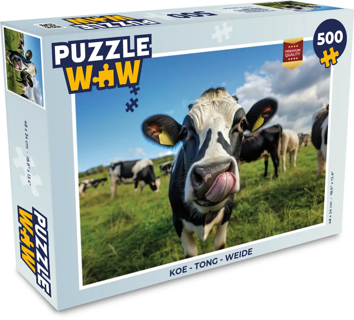 PuzzleWow Koe Tong Weide Legpuzzel 500 Stuks