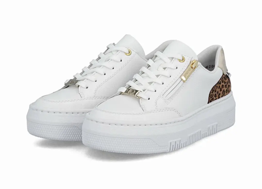 Rieker Dames Sneaker Low Sportschoen Vegan Memory-Foam M1900-80 White