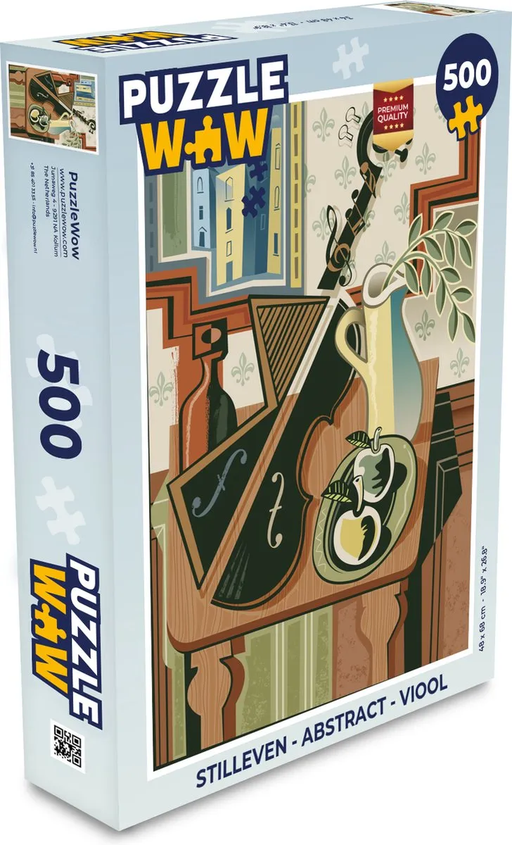 PuzzleWow Stilleven Abstract Viool Legpuzzel 500 Stuks
