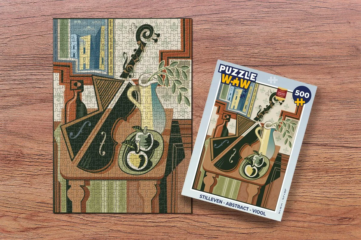 PuzzleWow Stilleven Abstract Viool Legpuzzel 500 Stuks - Multicolor