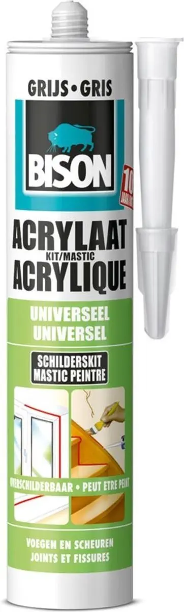 Bison Acrylaatkit Universeel grijs koker 300 ml