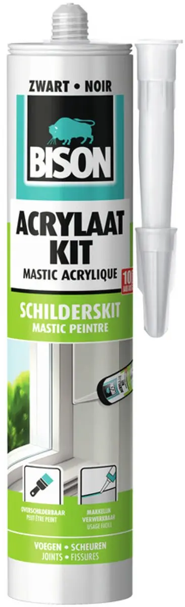 Bison Acrylaatkit Universeel zwart koker 300 ml