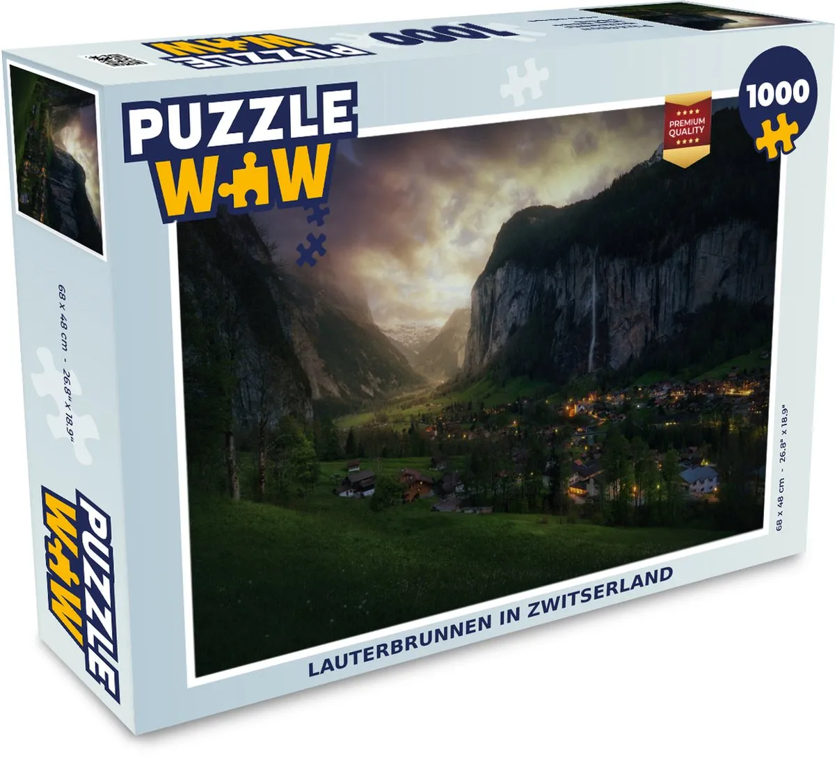 PuzzleWow Lauterbrunnen Zwitserland Legpuzzel 1000 Stuks