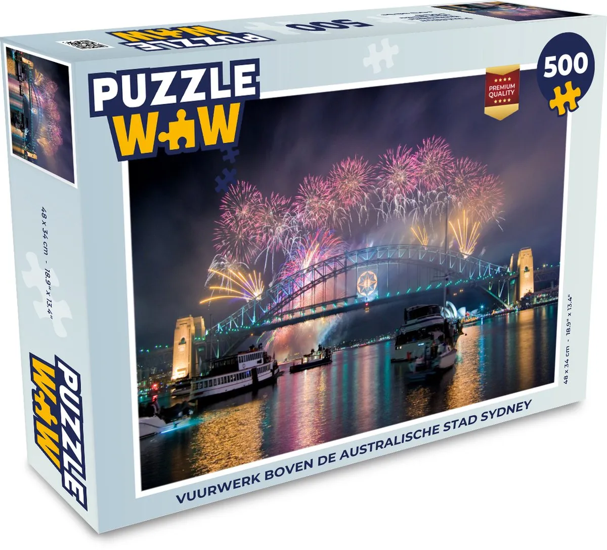 PuzzleWow Sydney Vuurwerk Legpuzzel 500 Stuks - Multicolor