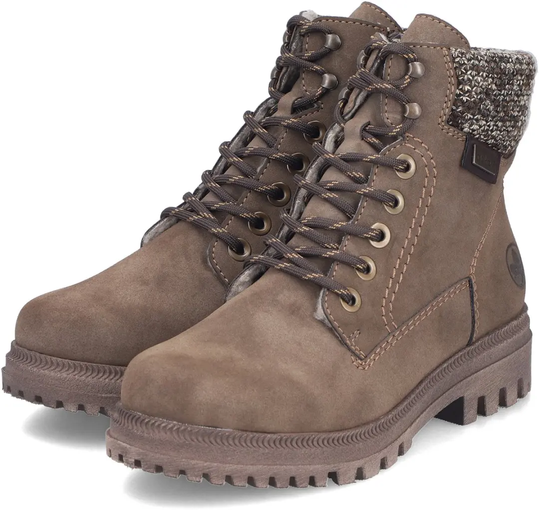 Rieker Dames Y7621 25 Veterlaarzen Warme Voering Bruin