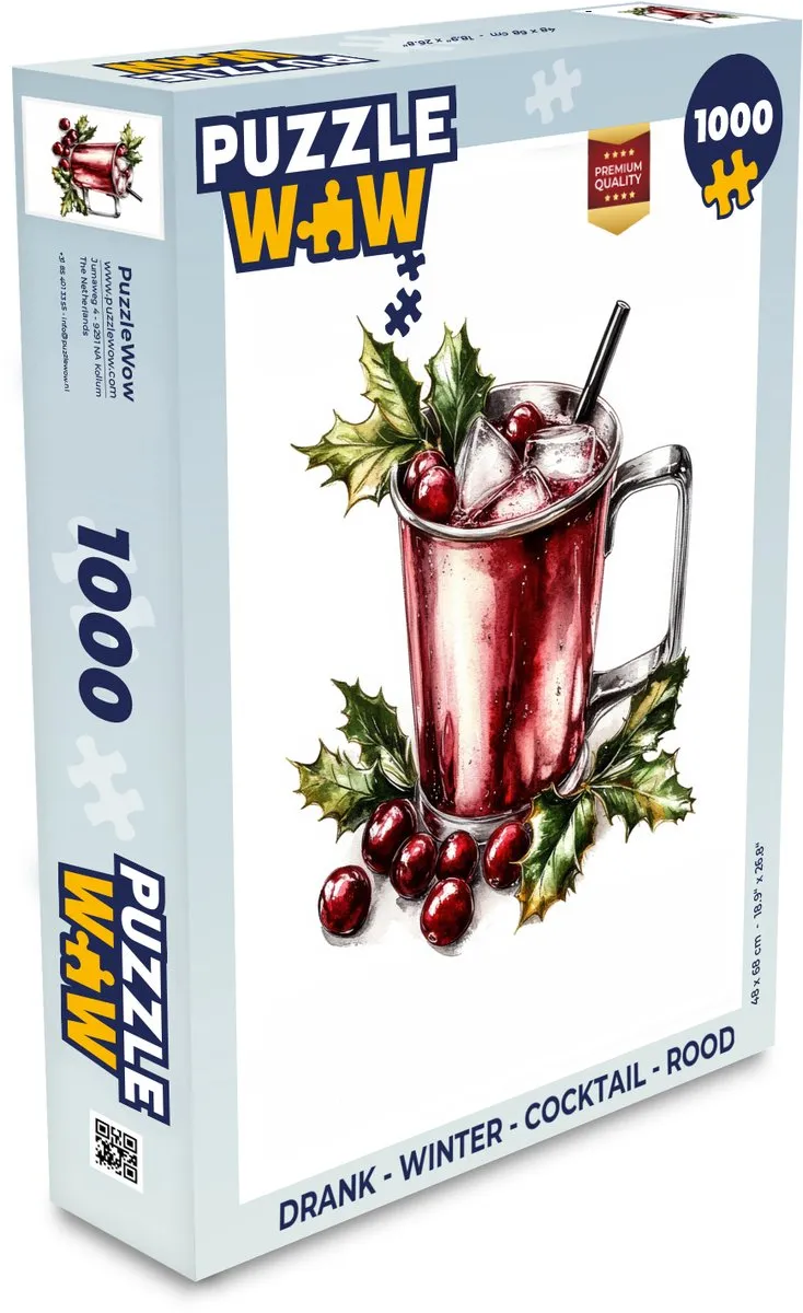 PuzzleWow Winter Cocktail Legpuzzel 1000 Stuks
