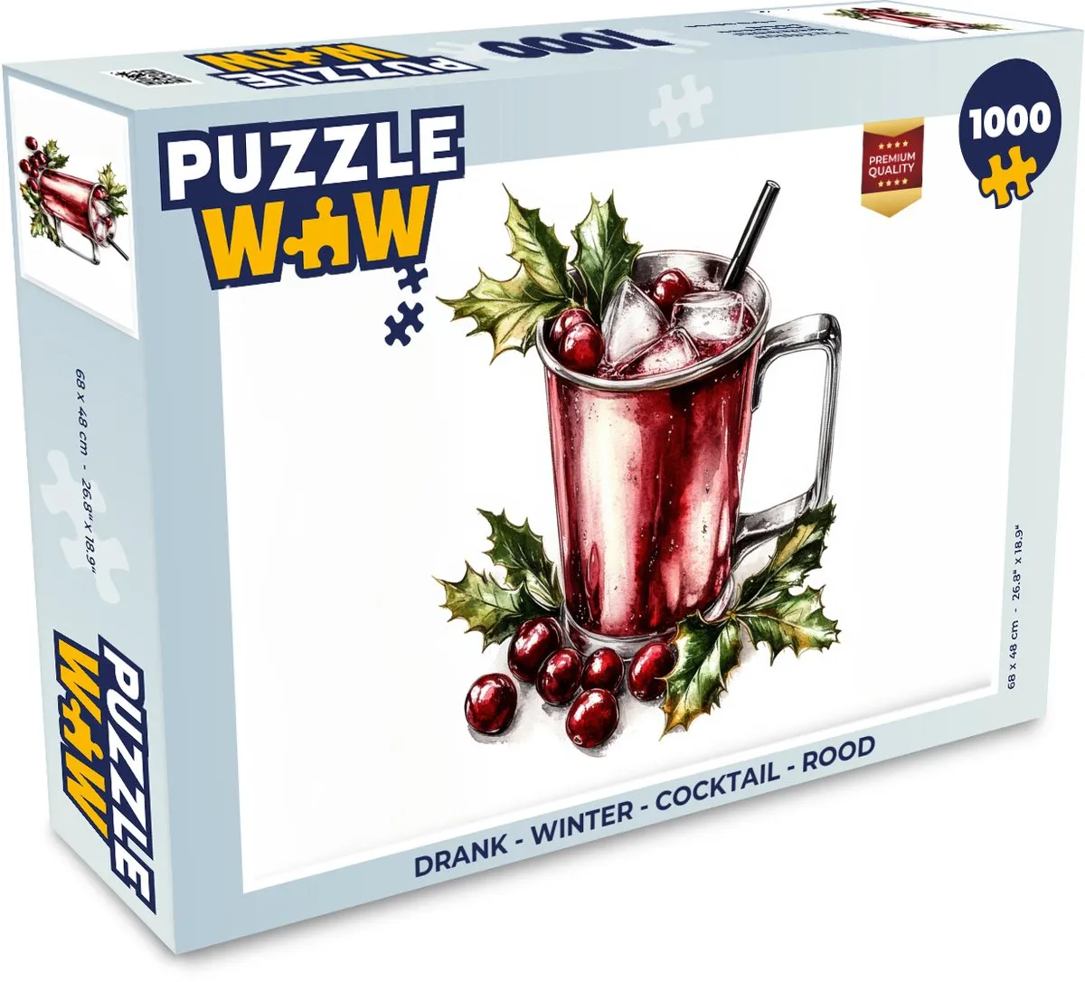 PuzzleWow Winter Cocktail Legpuzzel 1000 Stuks - Rood