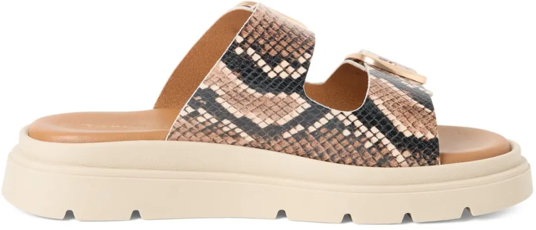 Tamaris Dames Leren Muiltjes 37 - Beige/Snake - afbeelding 2 van 6