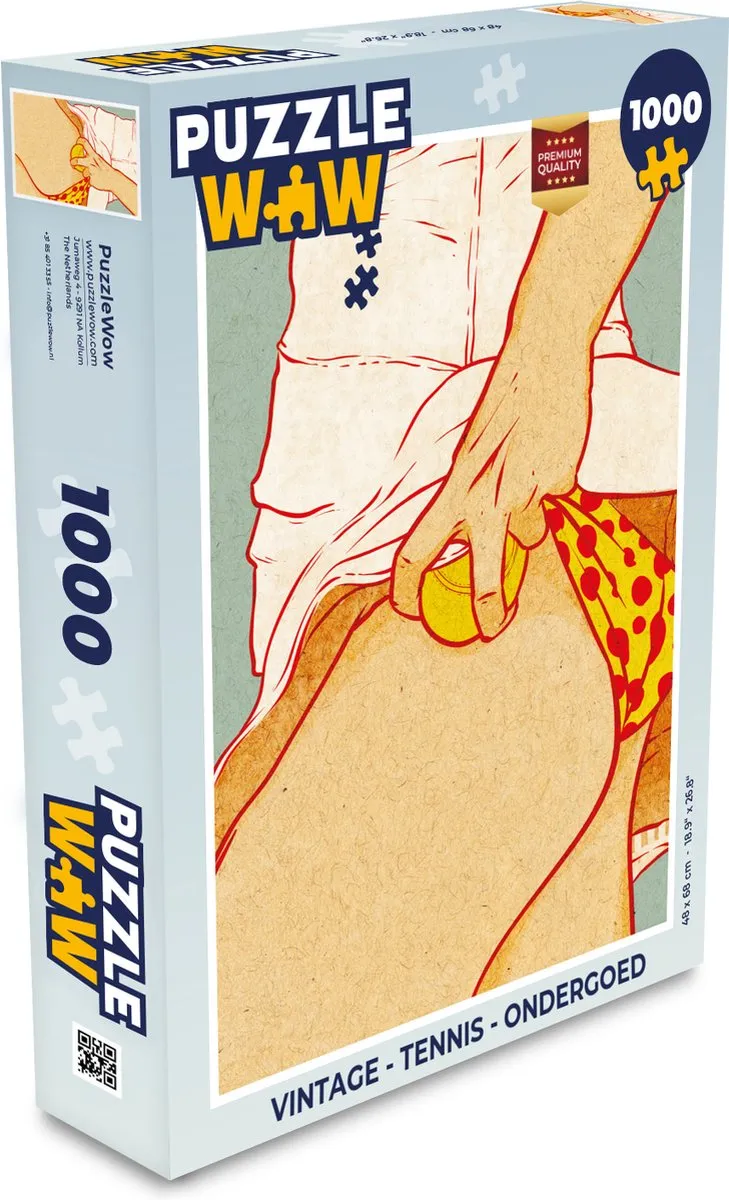 PuzzleWow Vintage Tennis Legpuzzel 1000 Stuks