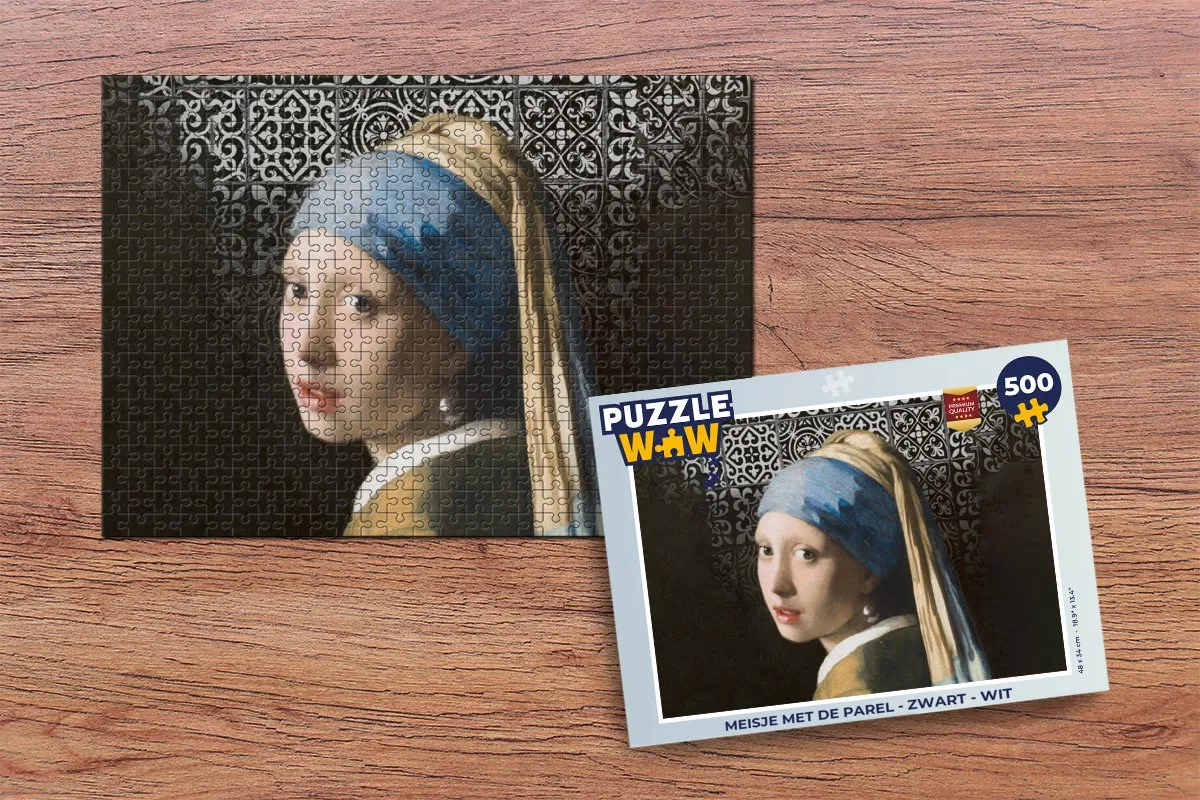 PuzzleWow Meisje met de parel Legpuzzel 500 Stuks - Multicolor