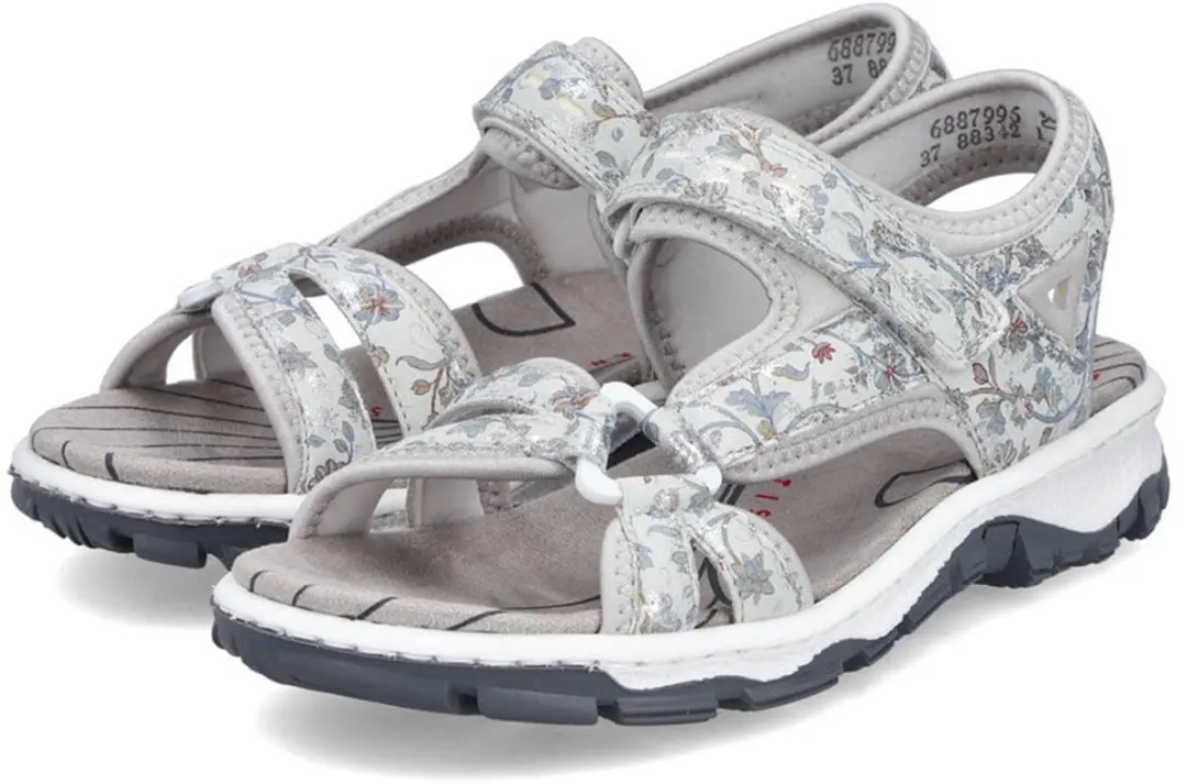 Rieker dames trekking sandalen hemelsblauw Sandalen 68879-69 Bloemmotief