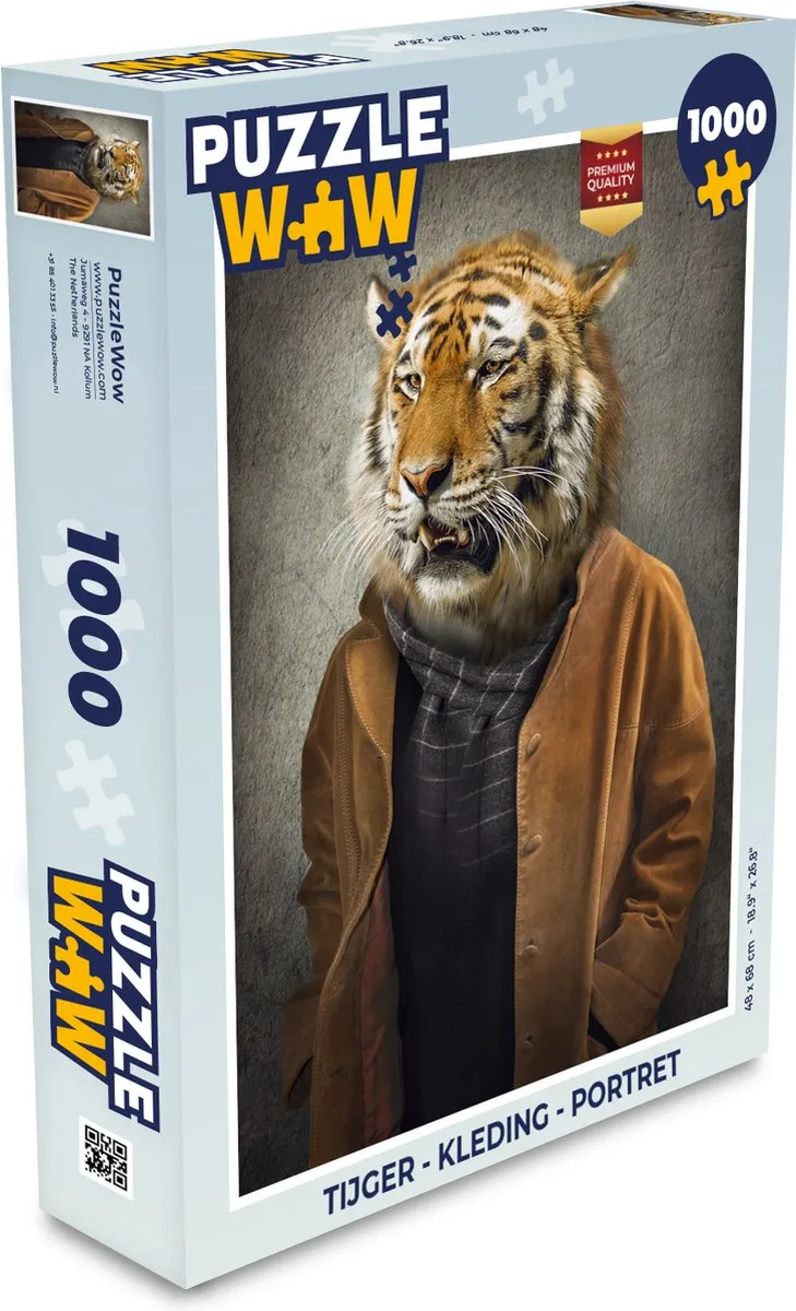 PuzzleWow Tijger Portret Legpuzzel 1000 Stuks
