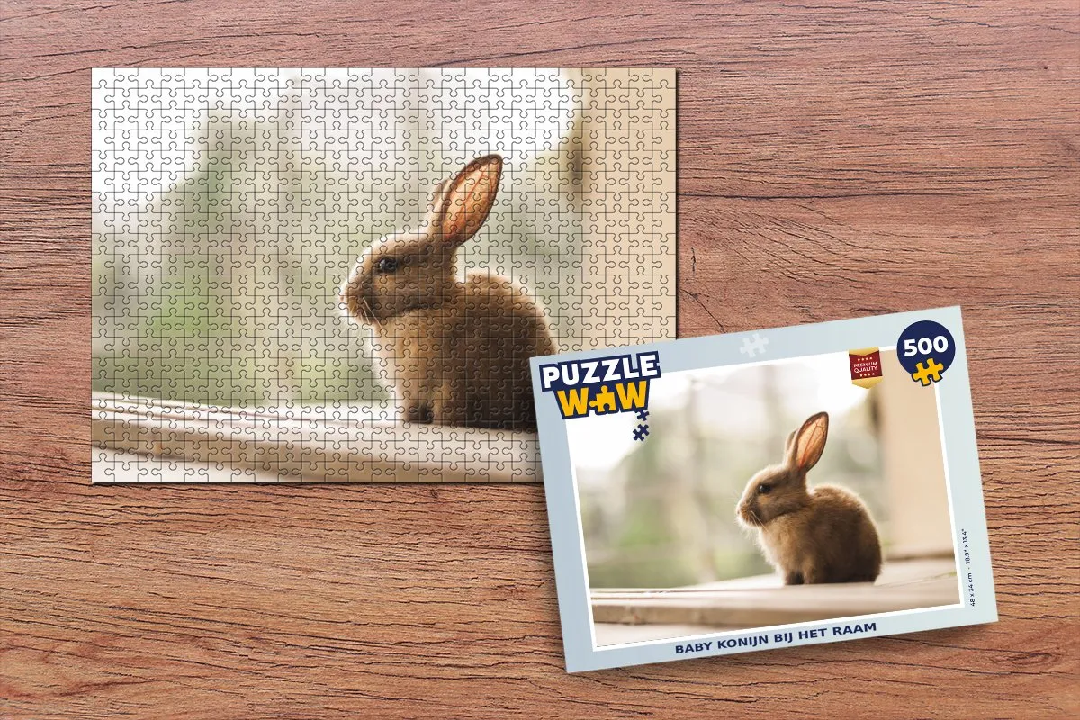 PuzzleWow Baby Konijn Legpuzzel 500 Stuks - Multicolor